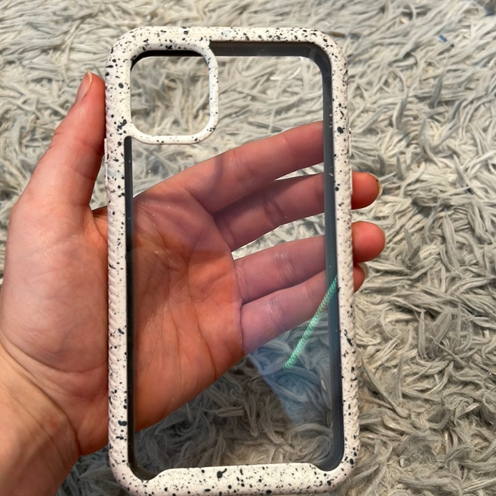 iPhone 11 phone case clear with white & black specks